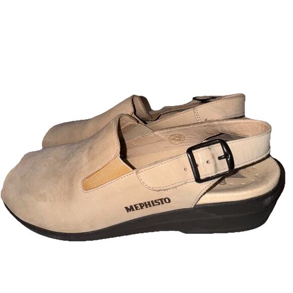 Mephisto Nonny Sand Beige Slingback Nubuck Open Toe Sandals EU 39 US 9 - Picture 5 of 8